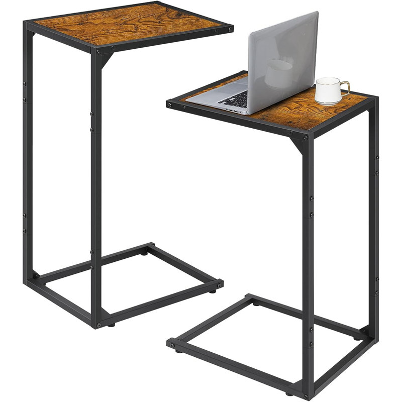 End Table Set, Brown, Black