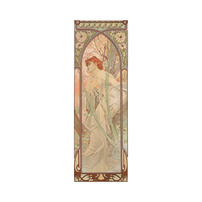 The Times Of The Day: Evening Contemplation, 1899 by Alphonse Mucha - Wrapped Canvas Painting