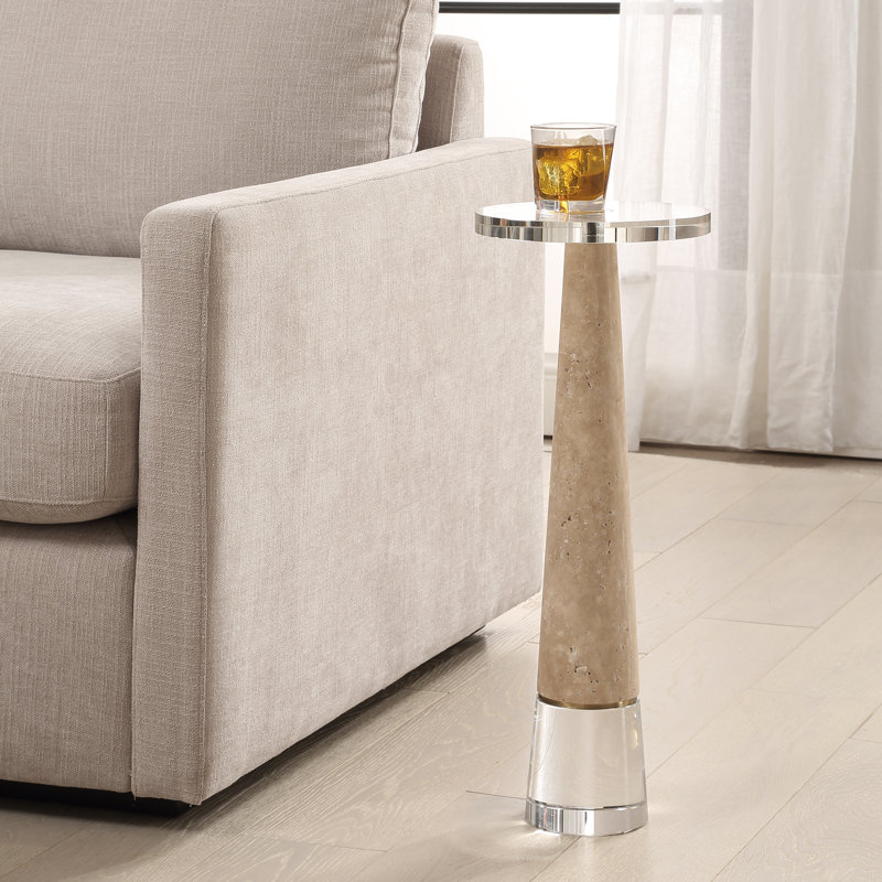 Clint Travertine Drink Table