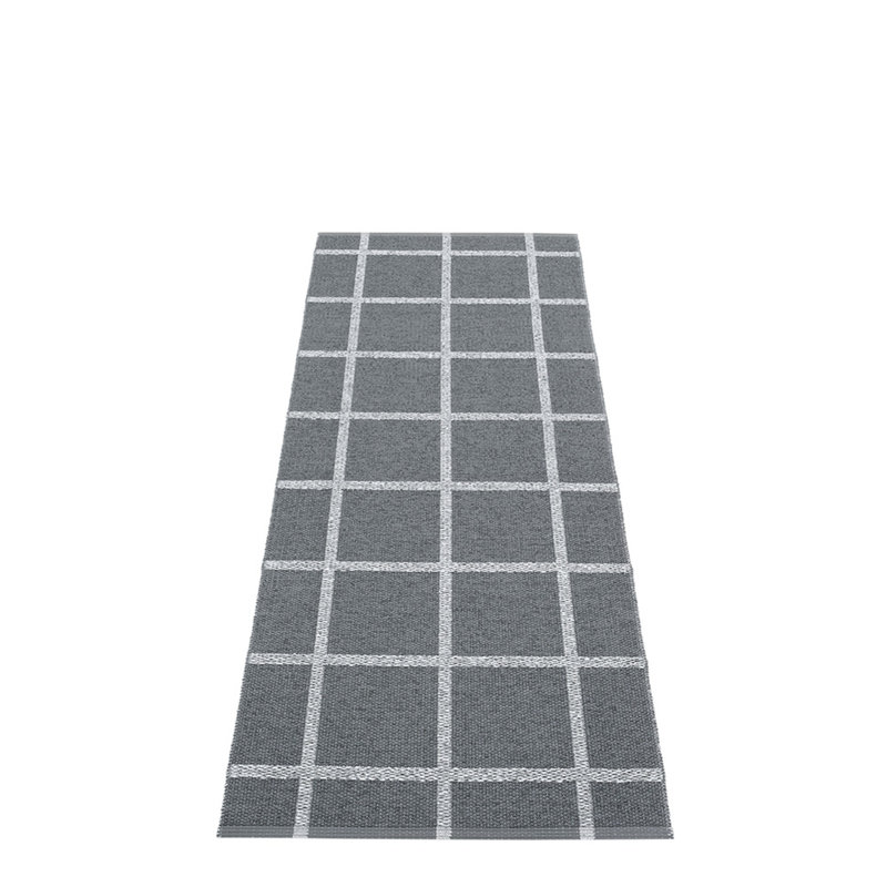 Tapis Ada, Gris foncé / ivoire, Tapis de couloir 2 pi 3 po x 7 pi 6 po
