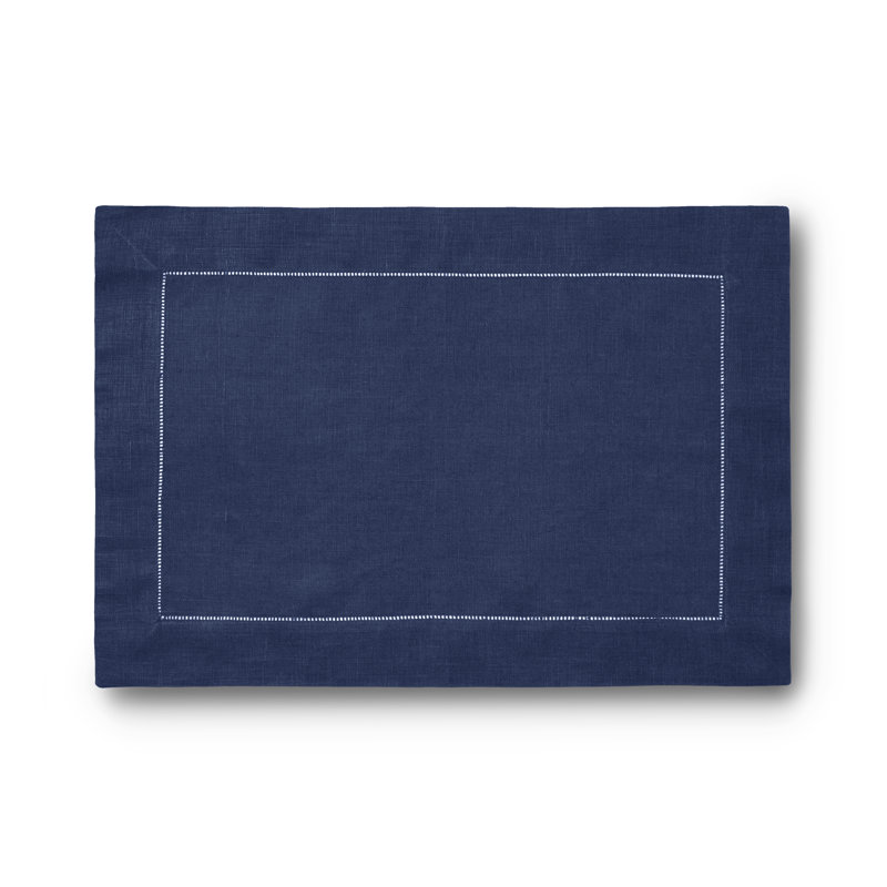 Festival Linen Rectangle Placemats, Navy