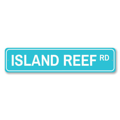 Plaque en aluminium personnalisée Island Reef Road