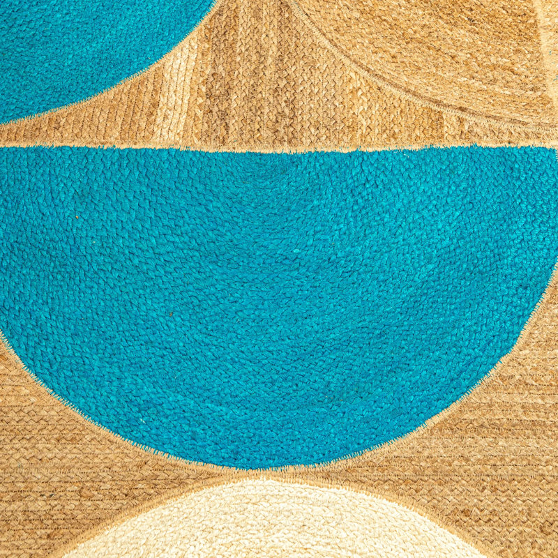 Tapis de jute abstrait fabriqué à la main