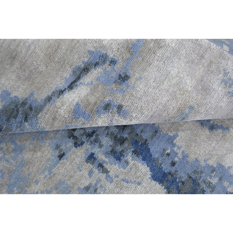 Himalayan Art Windsom Hand Woven Silk and Wool Abstract Area Rug, Rectangle 5' x 8'
