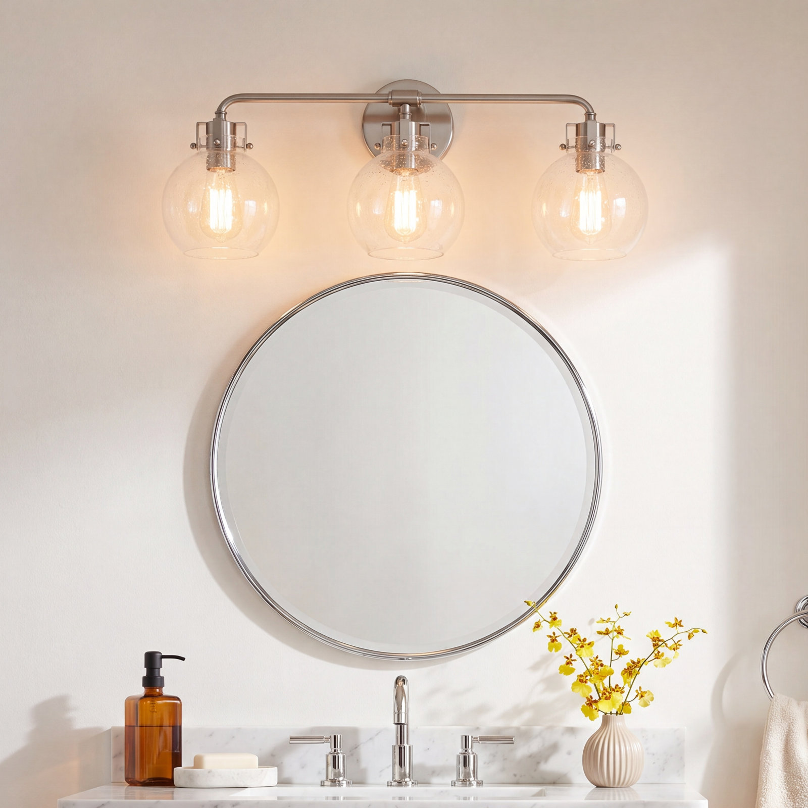 Byrne 3-Light Vanity Light, Burnished Brass