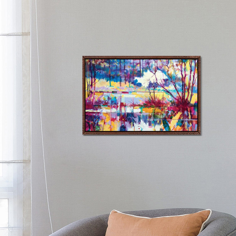 Edge Of Meadowcliff by Doug Eaton - Painting on Canvas, Classic Brown Wood Framed, 66.04 cm H x 45.72 cm W