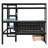 Twin Size Gaming Daybed With Integrated Desk And LED Light, Modern Wooden Bed Frame With 3 Storage Drawers And Built-In Charging Station, Multi-Functional Headboard Bookcase, Black+Blue