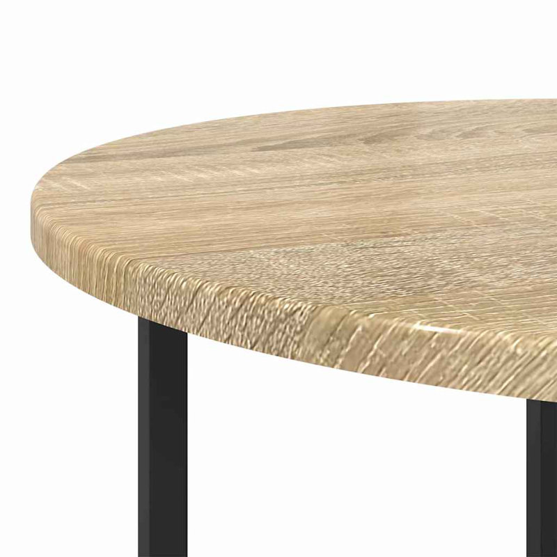  Side Table Set 2 Pcs Black Oak 50 X 50 X 50 Cm, Sonoma Oak