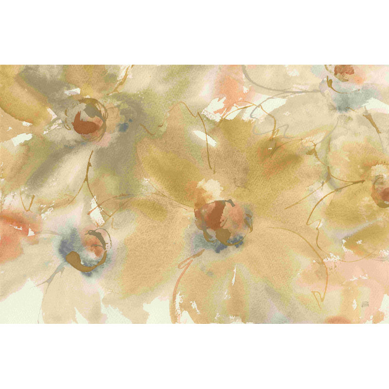 " Neutral Blooms " by Chris Paschke, 8" H x 12" W  , No, Wrapped Canvas