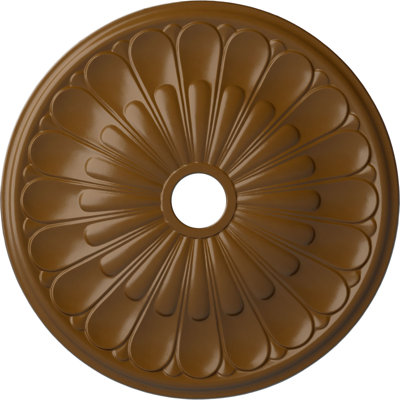 Endurathane Elsinore Ceiling Medallion, 26 3/4"OD x 3 5/8"ID x 1 3/8"P (Fits Canopies up to 3 5/8"), Hand-Painted Smokey Topaz Finish