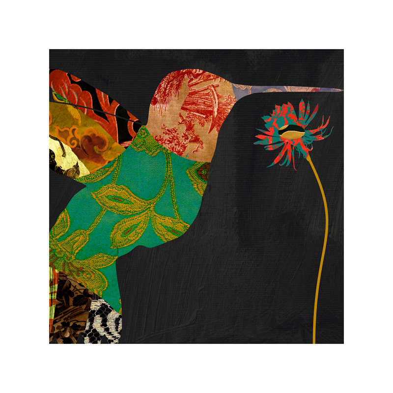 Humming Bird Brocade IV by Color Bakery - Print on Canvas, Wrapped Canvas, 45.72 cm H x 45.72 cm W x 1.91 cm D