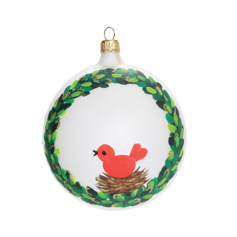 4'' Handmade Glass Animals Ball Ornament