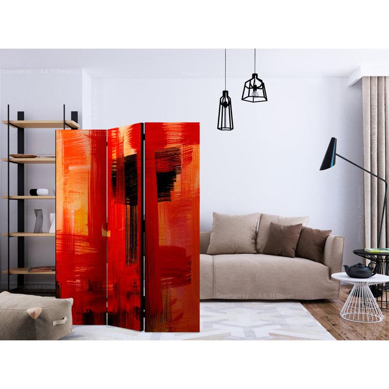 Wyeth 172cm H Solid Wood Folding Room Divider, 3