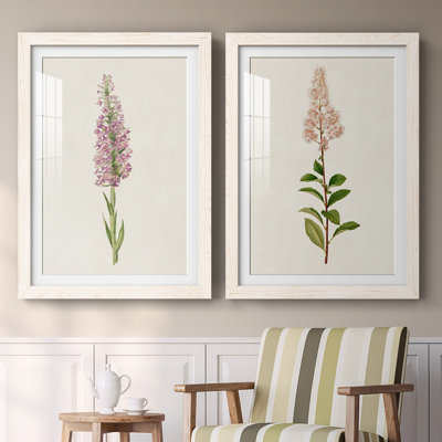 «Mauve Garden Flowers I», reproduction encadrée de qualité supérieure - prête à être accrochée