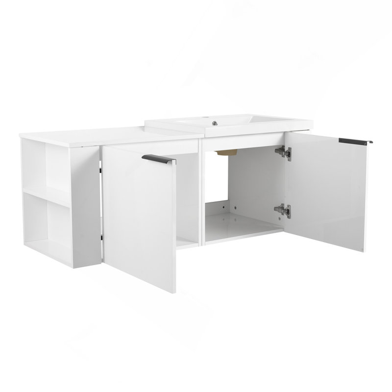 Ensemble de meuble-lavabo 48 po pour grand espace, ensemble d'armoires modernes, blanc