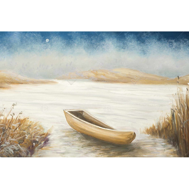 "Bateau au milieu d'un marais" sur toile