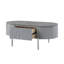 Table basse grise ultrabrillante et chrome