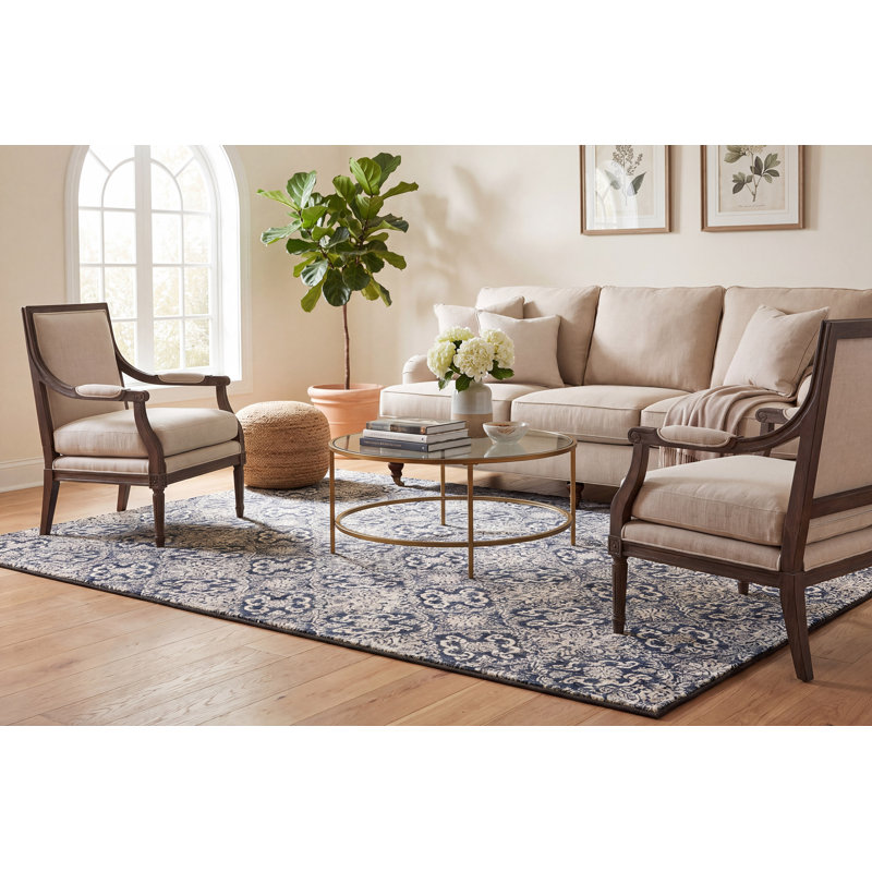 Tapis bleu acier Attell, Rectangle 6 pi 7 po x 9 pi 6 po