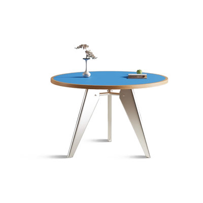 Blue Round Solid + Manufactured Wood Dining table