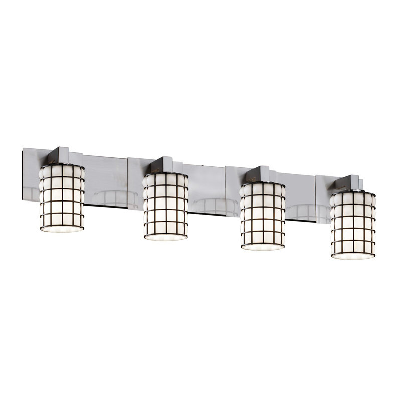 Eldersburg 4 - Light Vanity Light, Dark Bronze, Swirl with Clear Bubbles, Cylinder with Flat Rim