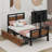Metal Twin Platform Bed with Two Storage Drawers and Rotatable TV Stand-93308827