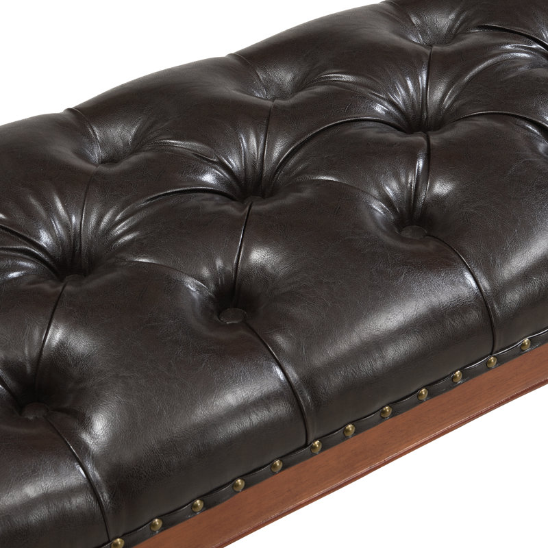 Banc de repose-pieds Westcliffe Mid-Century, Brun