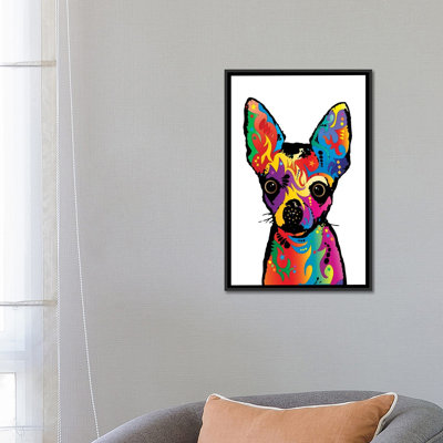« arc-en-ciel chihuahua on white », impression sur toile tendue