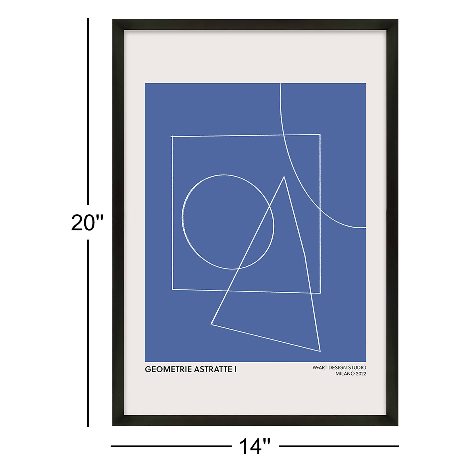 Caila "Geometric Abstraction" 4-Piece Print Set, Black, 20" H x 14" W x 1.25"D