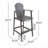 Outdoor Acacia Wood Barstools, Set Of 2, Dark Gray-100679558