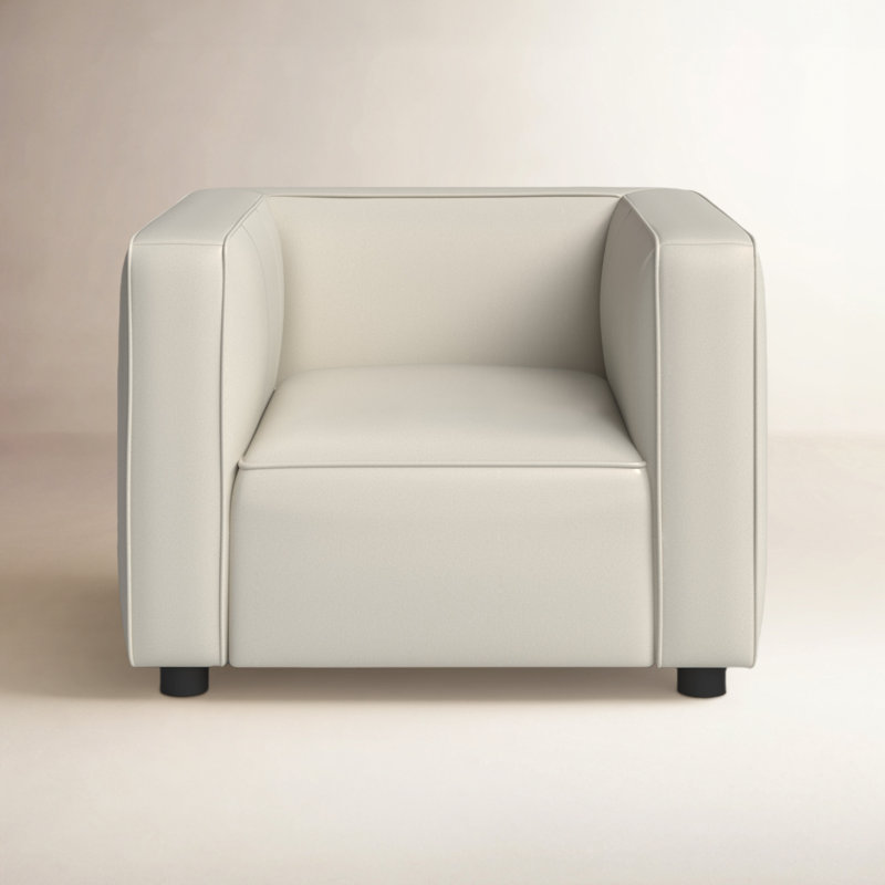 Molise 106.68Cm Wide Top Grain Leather Armchair, Camel Genuine Leather