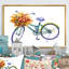 Vélo avec panier de pommes d'automne - reproduction sur toile-347911832-347911824