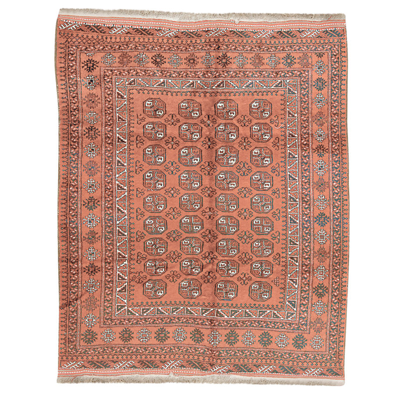Hand Knotted Wool Area Rug in Red