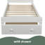 Structure de lit plateforme simple avec tiroir de rangement et support en lattes de bois sans sommier