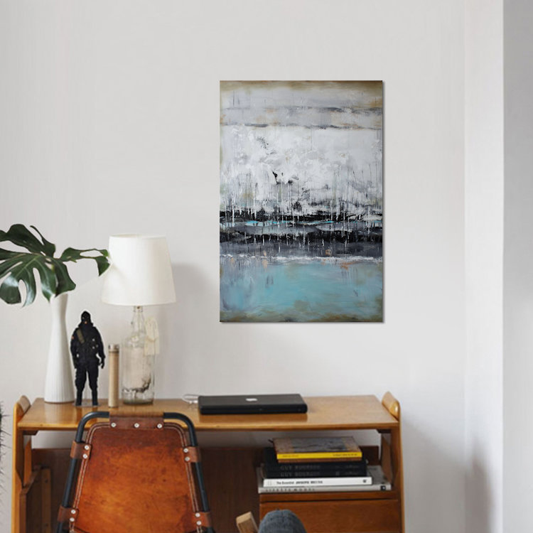 « abstract seascape xii », reproduction sur toile, H 12 po x l 8 po x P 0,75 po, Pas de tapis, Toile tendue