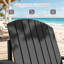 Chaise Adirondack moderne en bois avec porte-gobelet, chaise haute capacité 330 lb pour patio et terrasse, chaise longue ergonomique à haut dossier, noir