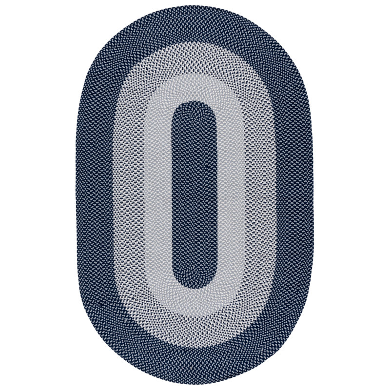 Sepp Hand Woven Cotton Performance Geometric Rug, Oval 5' x 8'