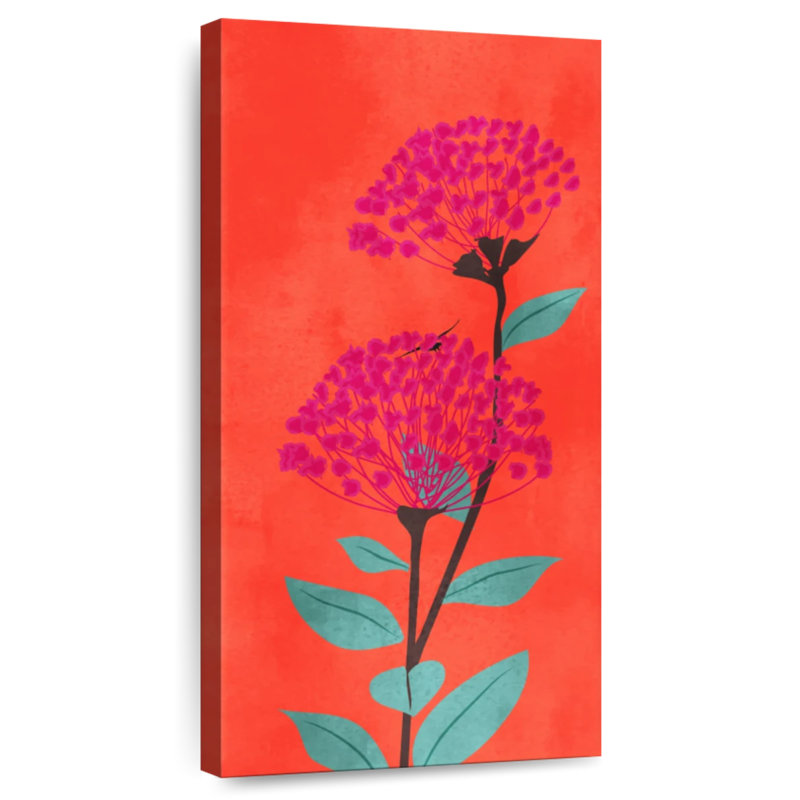 Fleur tropicale au coucher du soleil, H 24 po x l 12 po