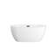 Baignoire autoportante blanche de 55 pouces avec bonde noire Juno et garniture de trop-plein Juno