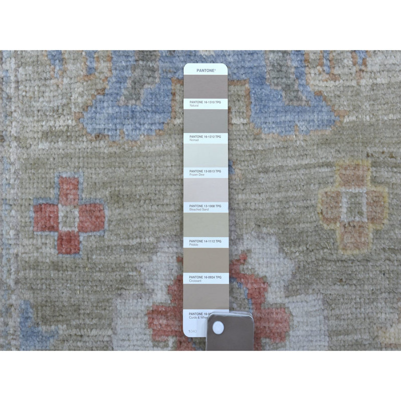 Tapis de couloir très doux en laine noué à la main 2 pi 7 po x 17 pi 5 po Angora