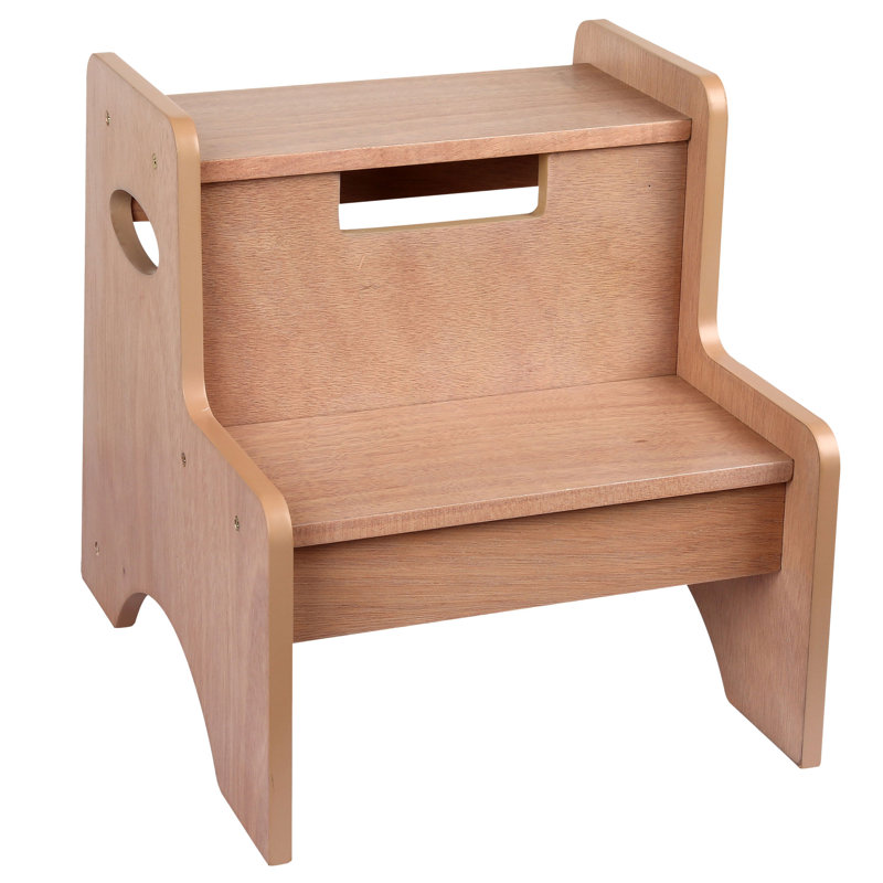 Tabouret en bois à deux marches pour adultes et enfants Wildkin, Chêne