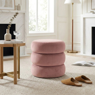 Repose-pieds moderne en velours avec rangement