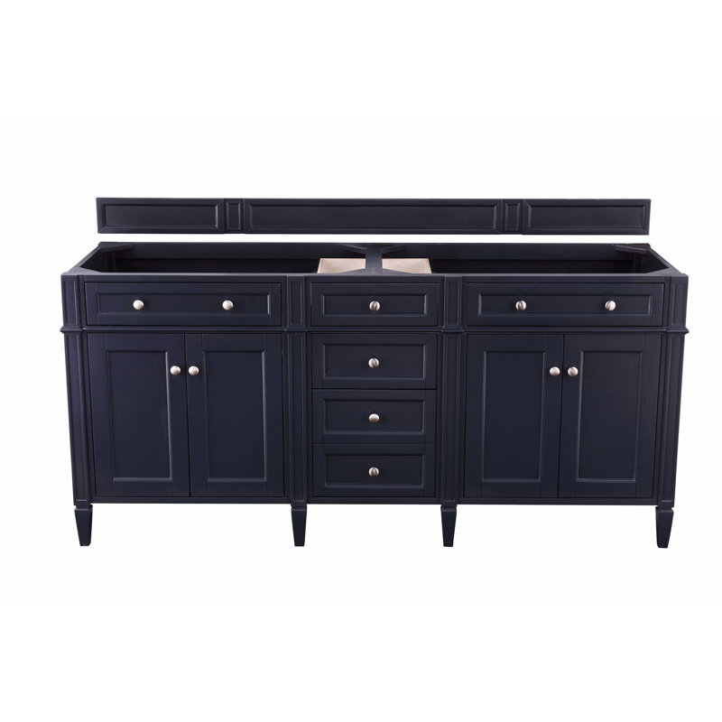Brittany 72" W Double Vanity, Ethereal Noctis, Victory Blue, 8" Widespread