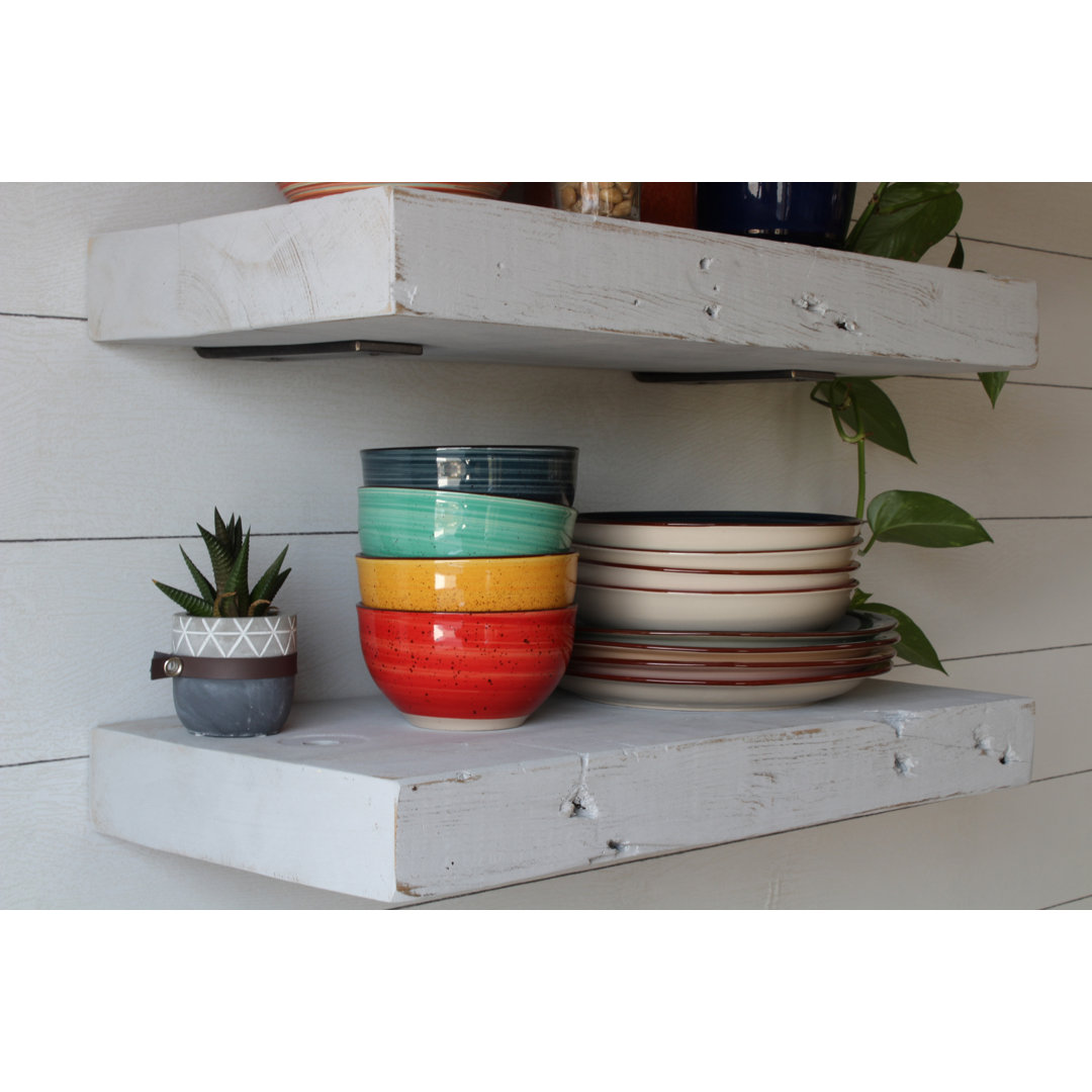 Reclaimed Barn Joist Deep Floating Shelves with Low Profile Brackets Urban Legacy 