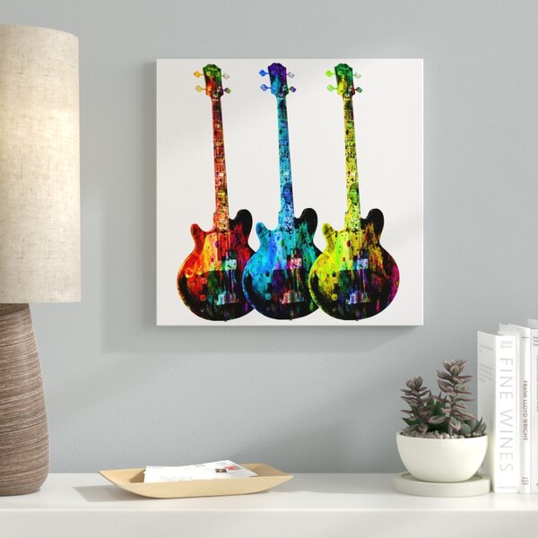 Latitude Run® 'Guitars' Graphic Art Print on Canvas | Wayfair