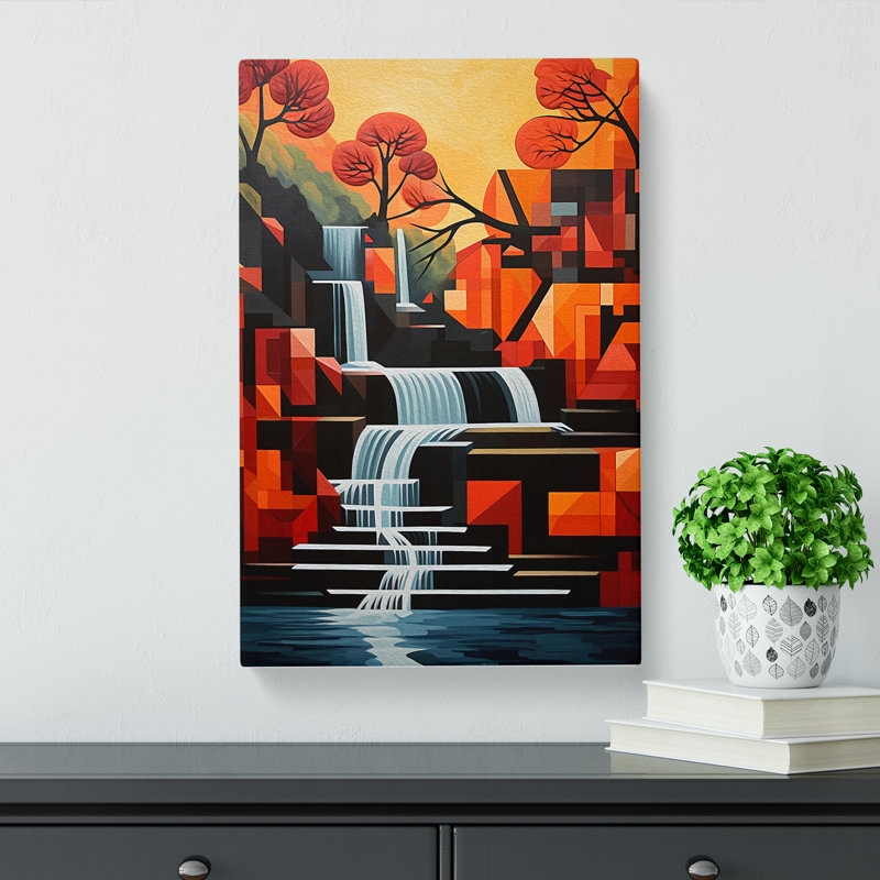 Waterfall Constructivism - Wrapped Canvas, 50cm H x 35cm W x 3cm D