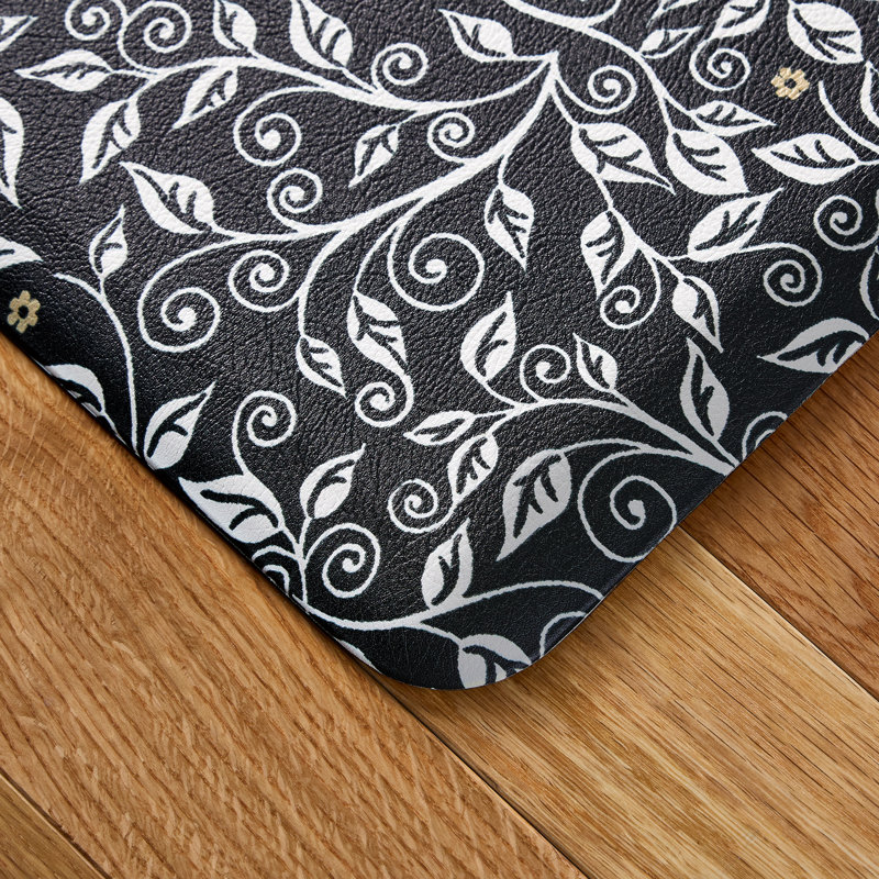 Tapis de couloir antidérapant FIESTA Skull & Vine, Noir / Blanc / Beige