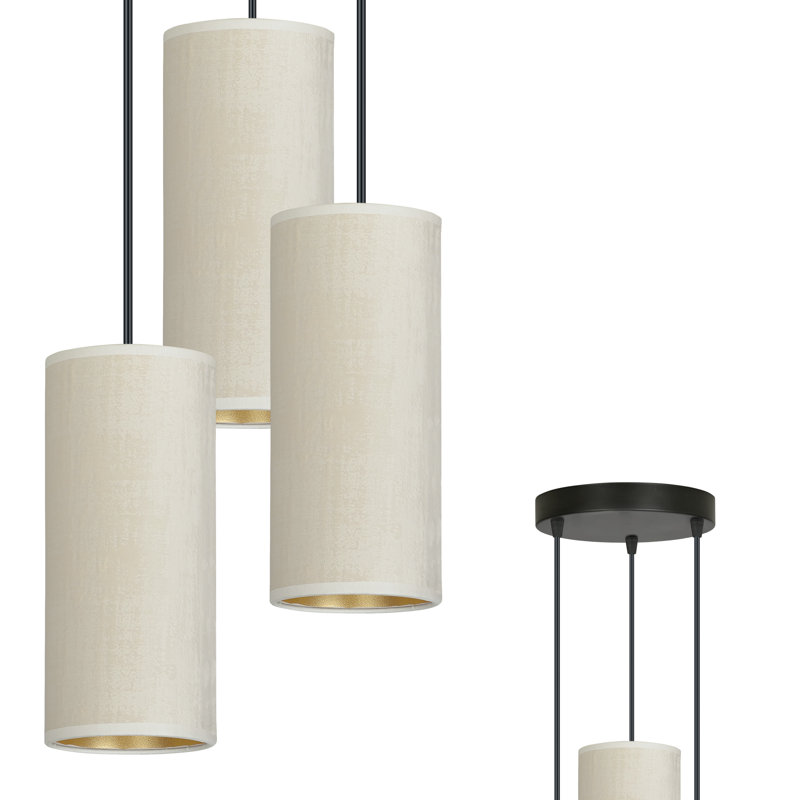 Ealidh 3 - Light Steel Cluster Pendant, White