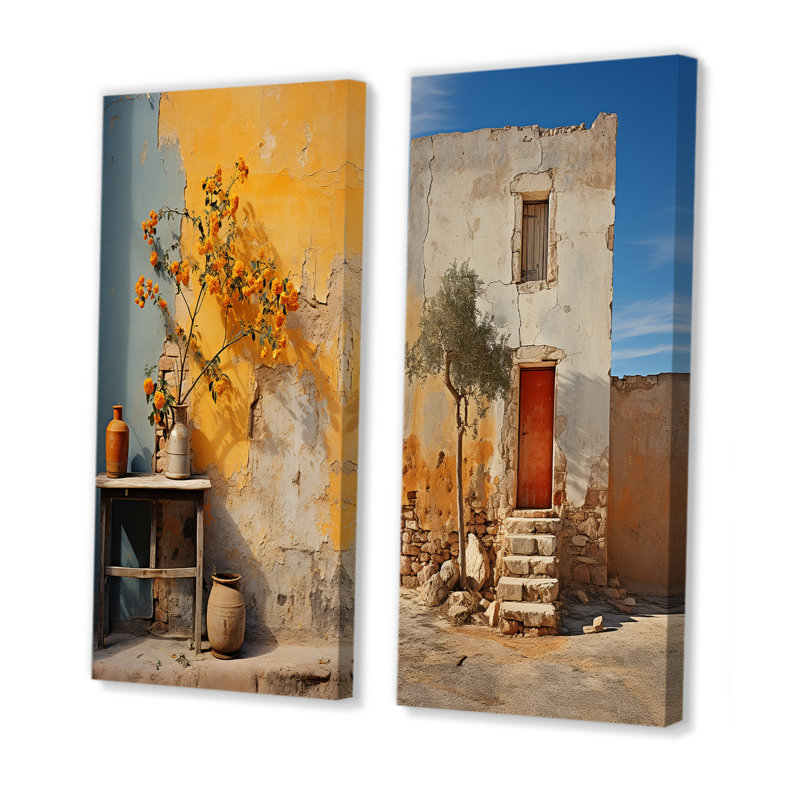 Minimalisme, bâtiment de la simplicité - ensemble de 2 reproductions d'art sur toile, Toile tendue, H 28 po x l 25 po