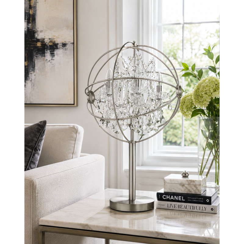 Mendelson Metal Novelty Lamp, Nickle, Clear