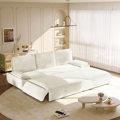 94.5"  King Size   Pull Out Sofa Bed,3-In-1 Convertible Sleeper Sofa,Multi-Functional Corduroy  Bed